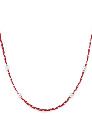 Red + Grey Precious Threads Necklace