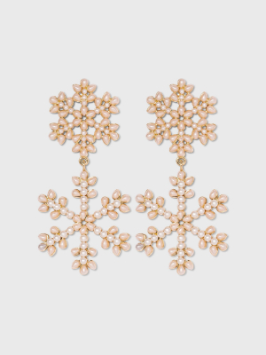 Sugarfix By Baublebar Snowflake Drop Earrings - Pearl