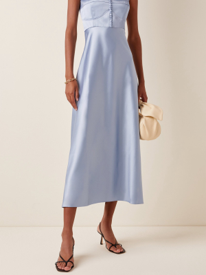 Angela Satin Buster Midi Dress