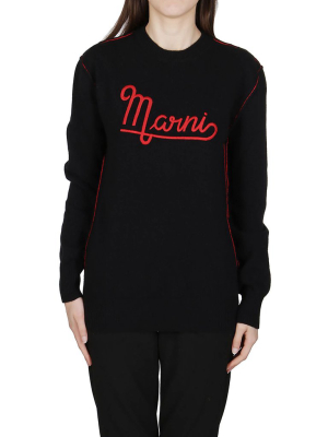 Marni Logo Embroidered Crewneck Sweater