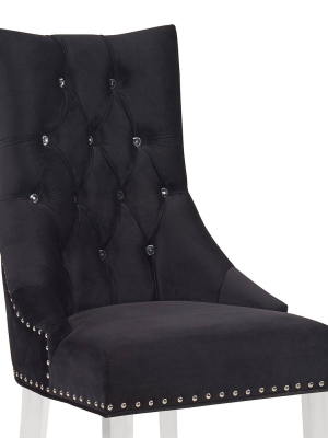 Levanger Contemporary Tufted Dining Chair Black - Armen Living