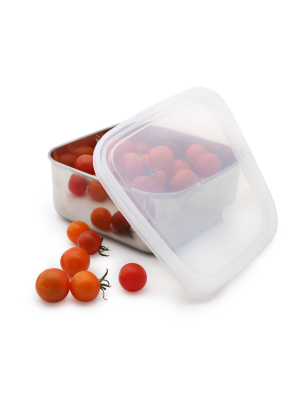 U Konserve Square To-go Small Stainless Steel Container 15oz - Clear Plastic Lid