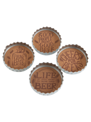 Tag Bottle Cap Beer Coaster Set Of 4