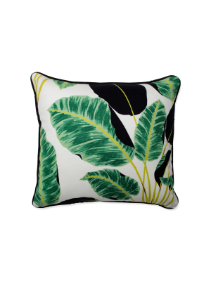 Hojas Cubanas Rainforest Throw Pillow Black - Pillow Perfect