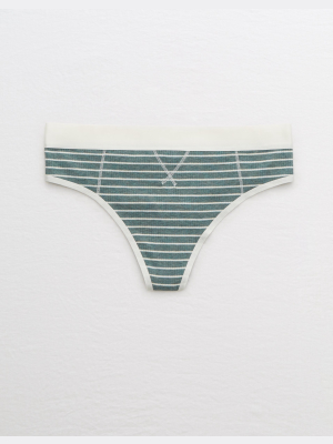 Aerie Ribbed High Waisted Thong Underwear