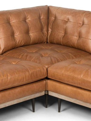 Lexi 3-piece Leather Sectional, Sonoma Butterscotch