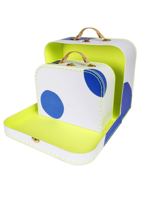 Blue Dot Suitcases (x 2)