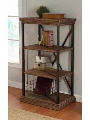 43.8" Archer Ridge Four Tier Bookshelf Brown/black - Stylecraft