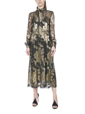 Saint Laurent Floral Brocade Dress