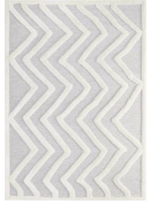 Westfield Chevron Area Rug Ivory/light Gray