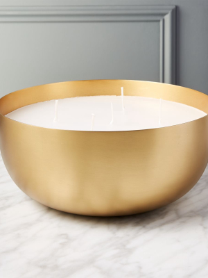 Large Brass Candle Bowl