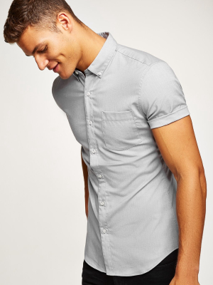 Gray Oxford Short Sleeve Shirt