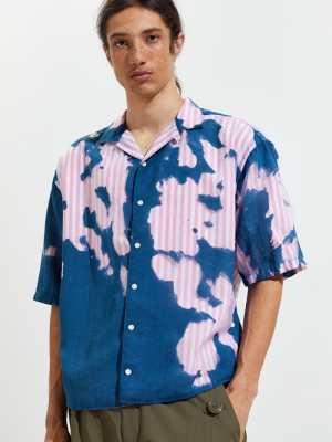 Ka Wa Key Dye Stripe Button-down Shirt