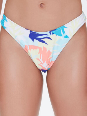 Tropical Leaf Print Bikini Bottoms