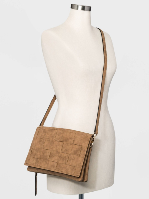 Vr Nyc Magnetic Closure Double Compartment Crossbody Bag - Taupe