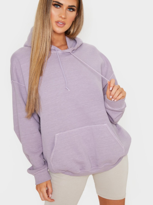 Lilac Washed Oversized Hoodie