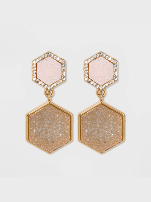 Sugarfix By Baublebar Geometric Druzy Drop Earrings