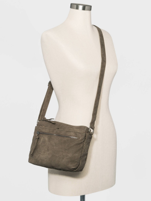 Bueno Zip Closure Crossbody Bag - Gray