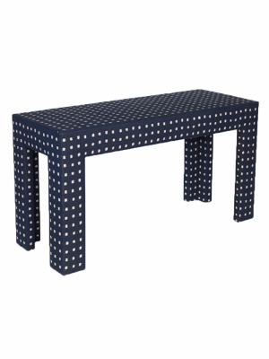 Moss Studio Caroline Parsons Desk - Squares Sunbrella Indigo