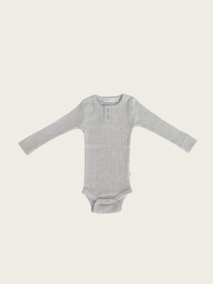 Organic Essential Bodysuit - Light Grey Marle