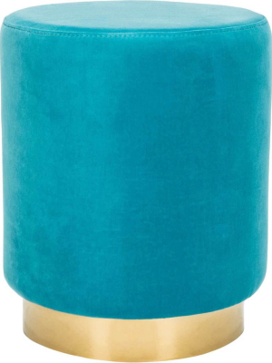 Elyse Ottoman Turquoise/brass