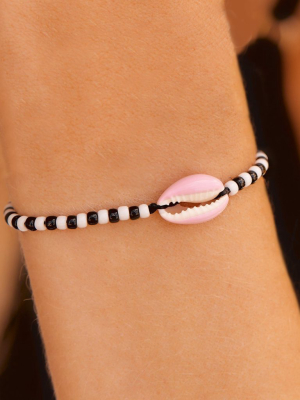 Pink Cowrie Seed Bead Bracelet