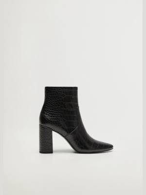 Pointed Heel Ankle Boot