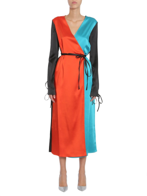 Attico Colour Block Wrap Dress