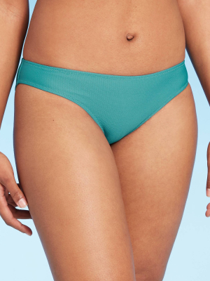 Women's Lightly Lined Wrap Front Textured Bikini Top - Shade & Shore™ Teal