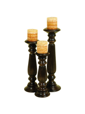 Traditional Candle Holder Set 3ct - Olivia & May