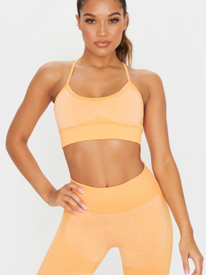 Orange Seamless Longline Sports Bra Top