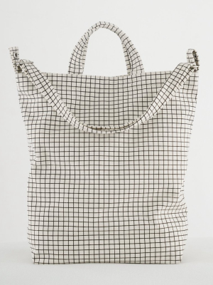 Natural Grid Duck Bag