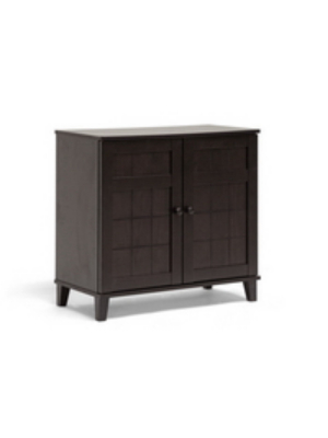 Glidden Wood Modern Shoe Cabinet (short) Dark Brown - Baxton Studio