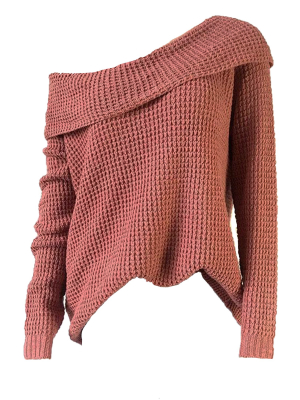 'edry' Fold Over Off-the-shoulder Slouchy Sweater (5 Colors)