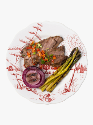 Country Estate Winter Frolic Ruby Dinner Plate