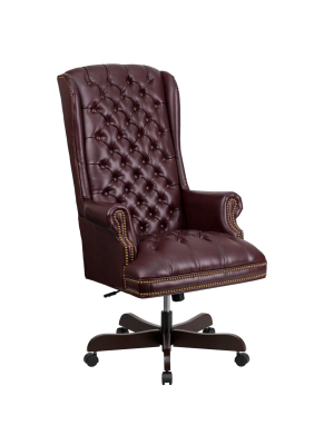 Executive Swivel Office Chair Burgundy - Flash Furniture