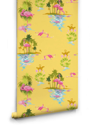 Flamingo Wallpaper In Sunrise From The Kingdom Home Collection By Milton & King