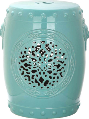 Florencia Drum Garden Stool Light Blue