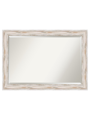 41" X 29" Alexandria White Wash Framed Wall Mirror - Amanti Art