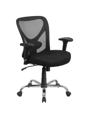 Hercules Series 400 Lb. Capacity Big & Tall Swivel Task Chair Black Mesh - Flash Furniture