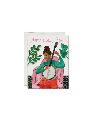 Red Cap Cards Banjo Birthday Card