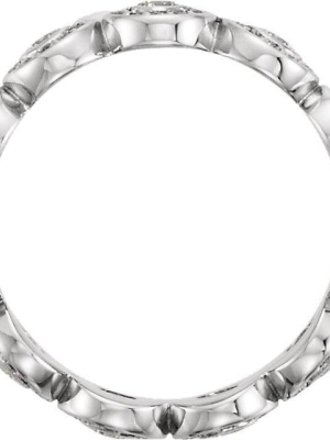 Pompeii3 1.00ct Diamond Bezel Eternity Halo Ring 14k White Gold