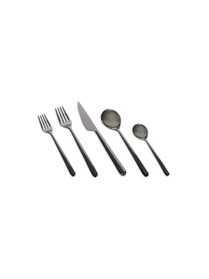 Mepra Linea Oro Nero 5-piece Flatware Set