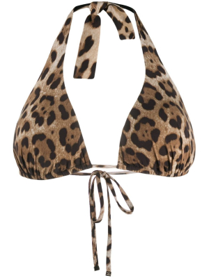 Dolce & Gabbana Leopard Print Bikini Top