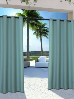 Set Of 2 Outdoor Solid Cabana Grommet Top Light Filtering Curtain Panel - Exclusive Home