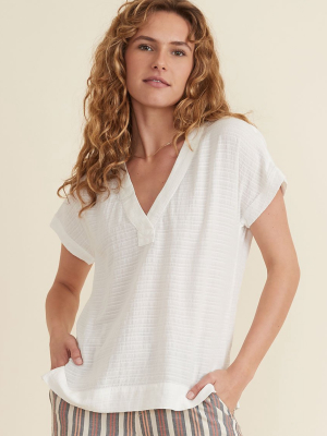 Bali Tunic In White Shadow Stripe