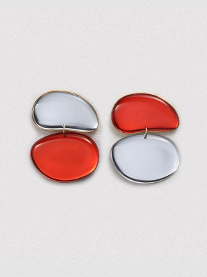 Asymmetrical Mirror Egg Earrings