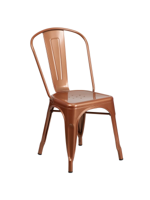 Flash Furniture Commercial Grade Metal Indoor-outdoor Stackable Chair