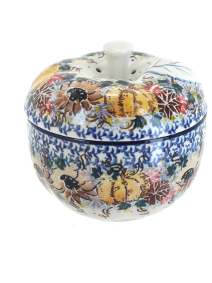 Blue Rose Polish Pottery Harvest Bounty Apple Baker