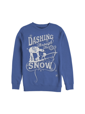 Men's Star Wars Christmas At-at Dashing Snow Sweatshirt